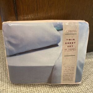 Vintage JC‎ Penney Twin Sheet Set Pink NOS Flat Fitted Case